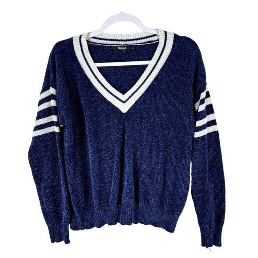 Ilishop Womens Sweater Size M‎ V-Necj Chenille Long Sleeve